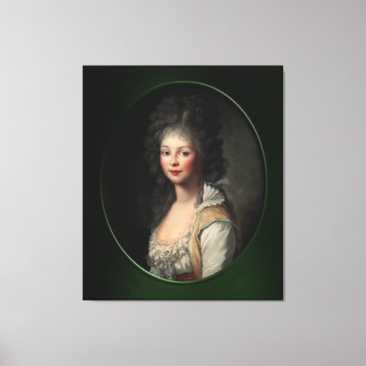 Portret van een jonge dame van Johann Tischbein Canvas Afdruk (Voorkant)