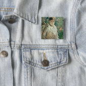 Portret van een jonge dame vierkante button 5,1 cm (In situ)