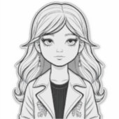 Portret van een jonge dromer sticker (Voorkant)