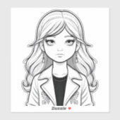 Portret van een jonge dromer sticker (Vel)