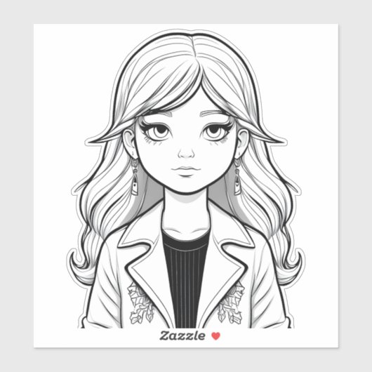 Portret van een jonge dromer sticker (Vel)