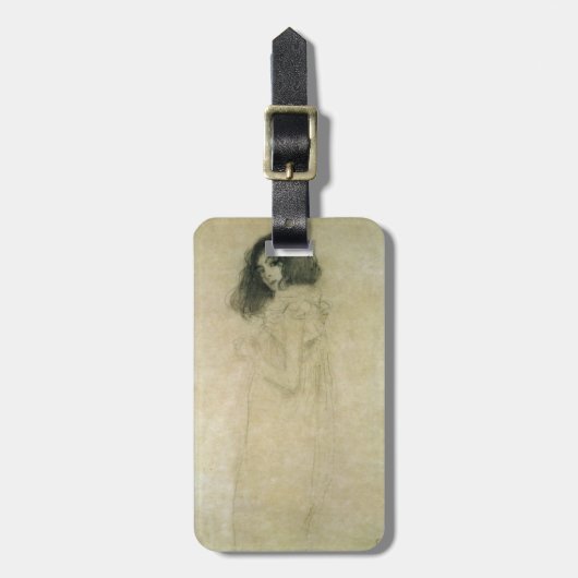 Portret van een jonge vrouw, 1896-1997 bagagelabel (Voorkant verticaal)