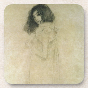 Portret van een jonge vrouw, 1896-1997 bier onderzetter