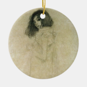 Portret van een jonge vrouw, 1896-1997 keramisch ornament