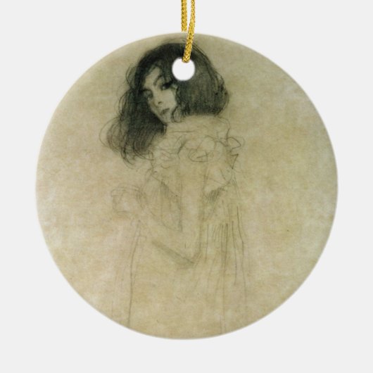 Portret van een jonge vrouw, 1896-1997 keramisch ornament (Voorkant)