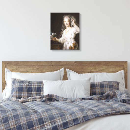 Portret van een Jonge Vrouw als Vestal Virgin Canvas Afdruk (Insitu (Slaapkamer))