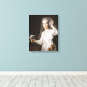 Portret van een Jonge Vrouw als Vestal Virgin Canvas Afdruk (Insitu (Houten vloer))