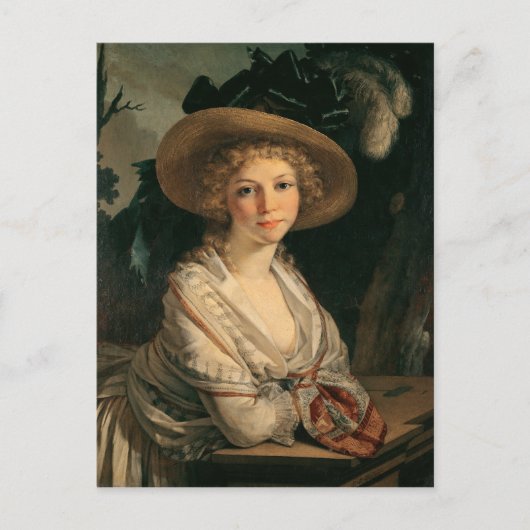 Portret van een jonge vrouw briefkaart (Voorkant)
