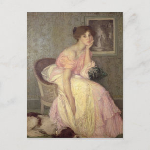 Portret van een jonge vrouw briefkaart