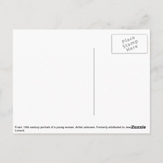 Portret van een jonge vrouw briefkaart (Achterkant)