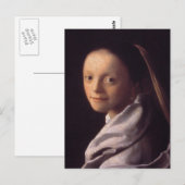 Portret van een jonge vrouw briefkaart (Voorkant / Achterkant)