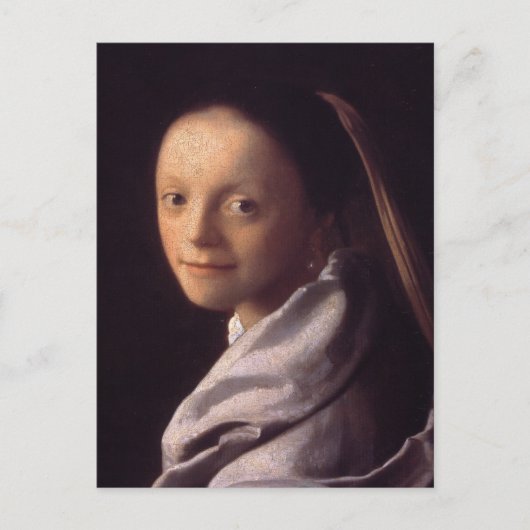 Portret van een jonge vrouw briefkaart (Voorkant)