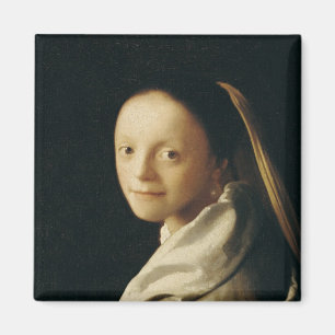 Portret van een jonge vrouw, c.1663-65 magneet