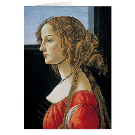 Portret van een jonge vrouw door Botticelli (Voorkant)