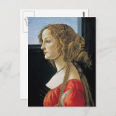 Portret van een jonge vrouw door Botticelli Briefkaart (Voorkant / Achterkant)