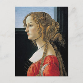 Portret van een jonge vrouw door Botticelli Briefkaart