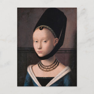 Portret van een jonge vrouw door Petrus Christus - Briefkaart