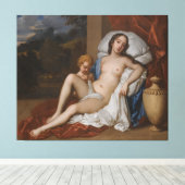 Portret van een jonge vrouw en kind canvas afdruk (Insitu (Houten vloer))