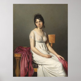 Portret van een jonge vrouw in het wit poster