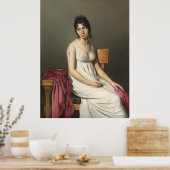 Portret van een jonge vrouw in het wit poster (Keuken)