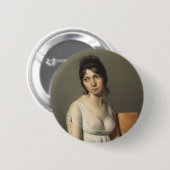 Portret van een jonge vrouw in het wit ronde button 5,7 cm (Voorkant /achterkant)