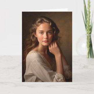 Portret van een jonge vrouw. kaart