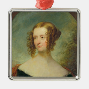 Portret van een jonge vrouw metalen ornament