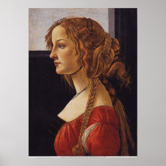 Portret van een jonge vrouw - Simonetta Vespucci Poster