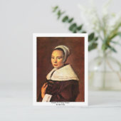 Portret van een jonge vrouw van Hals Frans Briefkaart (Staand voorkant)