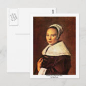 Portret van een jonge vrouw van Hals Frans Briefkaart (Voorkant / Achterkant)