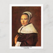 Portret van een jonge vrouw van Hals Frans Briefkaart (Voorkant)