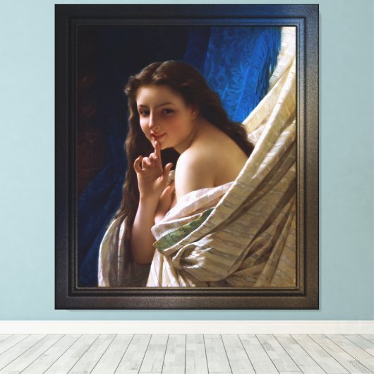 Portret van een jonge vrouw van Pierre Auguste Cot Canvas Afdruk (Insitu (Houten vloer))