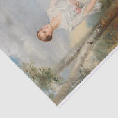 Portret van een jongedame met een mand bloemen tissuepapier (Detail)