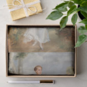 Portret van een jongedame met een mand bloemen tissuepapier (Geschenk)