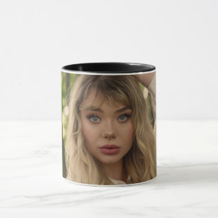 Portret van een jongedame mok