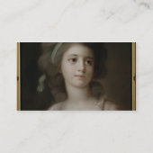 Portret van een jongedame (pastel op papier) visitekaartje (Achterkant)