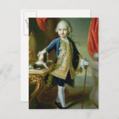 Portret van een jongen met Pet Spaniel, 18e eeuw Briefkaart (Voorkant / Achterkant)