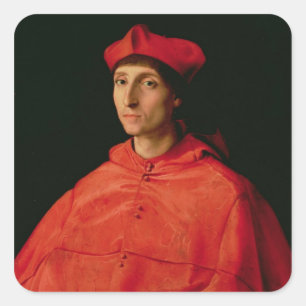 Portret van een kardinaal vierkante sticker