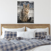 Portret van een kat canvas afdruk (Insitu (Slaapkamer))