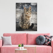 Portret van een kat canvas afdruk (Insitu (Woonkamer))