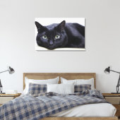 Portret van een kat canvas afdruk (Insitu (Slaapkamer))