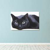 Portret van een kat canvas afdruk (Insitu (Houten vloer))