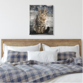 Portret van een kat canvas afdruk (Insitu (Slaapkamer))