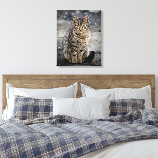 Portret van een kat canvas afdruk (Insitu (Slaapkamer))