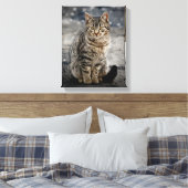 Portret van een kat canvas afdruk (Insitu (Slaapkamer))