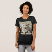 Portret van een kat in een pet. t-shirt (Voorkant volledig)