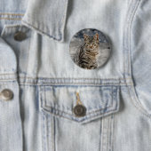 Portret van een kat ronde button 5,7 cm (In situ)