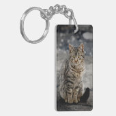 Portret van een kat sleutelhanger (Voorkant Links)