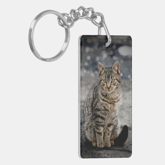 Portret van een kat sleutelhanger (Voorkant Links)