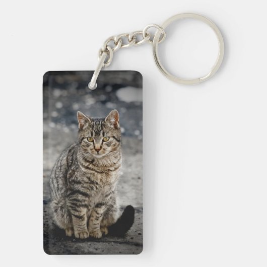 Portret van een kat sleutelhanger (achterkant)